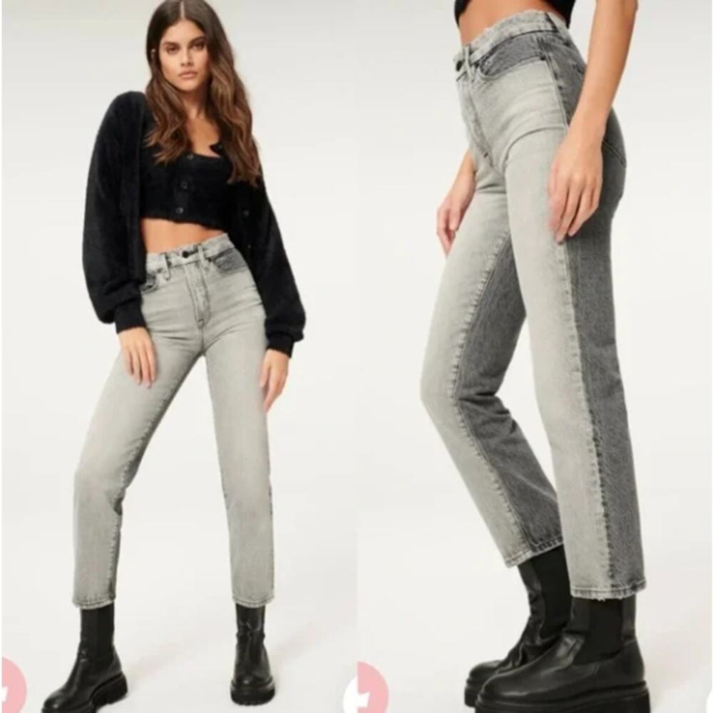 NEW Good American Good Vintage Two Tone Jeans Size 4/27‎